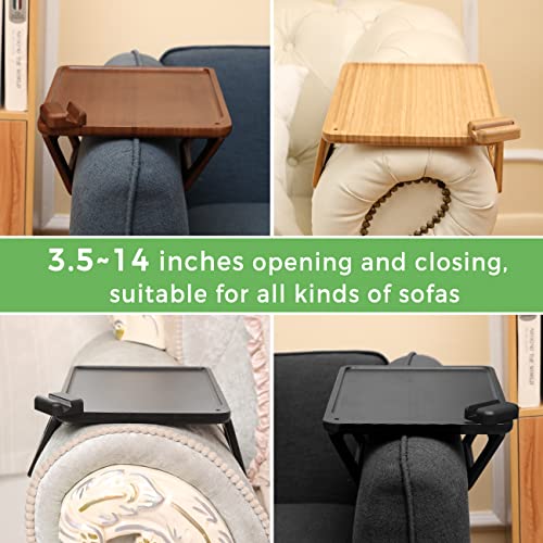 Smatdecis Couch Arm Tray Table Sofa Arm Clip, Armrest Tray Table Suitable for Home Drinks/Fast Food/Fruit Etc, Large Size Multi-Function Natural(360° Rotating Stand B) - color: Natural, size: 13" x 9.4"(360°B)