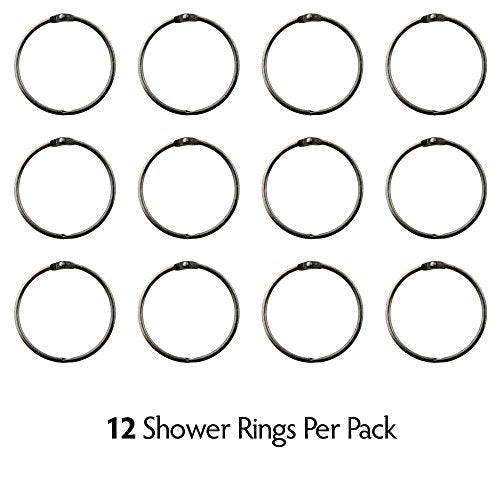 SlipX Solutions Oil Rubbed Bronze Shower Curtain Rings, Set of 12 | Effortless Gliding, Fits Standard Shower Rod, Snap Closure, Rust Resistant - color: Oil Rubbed Bronze