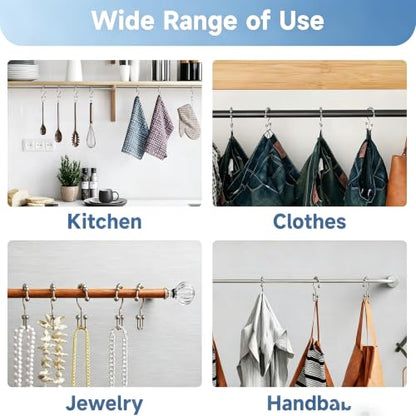 Shower Curtain Hooks, 12 Pack Rust-Resistant Metal Double Roller Shower Curtain Rings, Smooth Glide Double Hook Design for Shower Curtains and Liners, Fits Standard Bathroom Shower Rods, Nickel