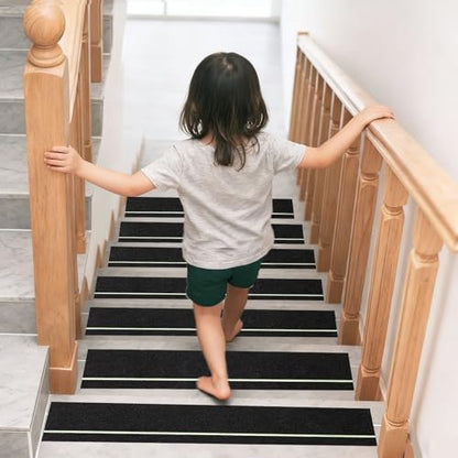 Glow in Dark Anti Slip Tape, 4" x50FT Heavy Duty Waterproof Safety Grip Tape for Stairs, Pool, Bathroom - Black & Glow Stripe Indoor/Outdoor Multi-Purpose Traction Tape - size: 4 Inch x 50 Feet