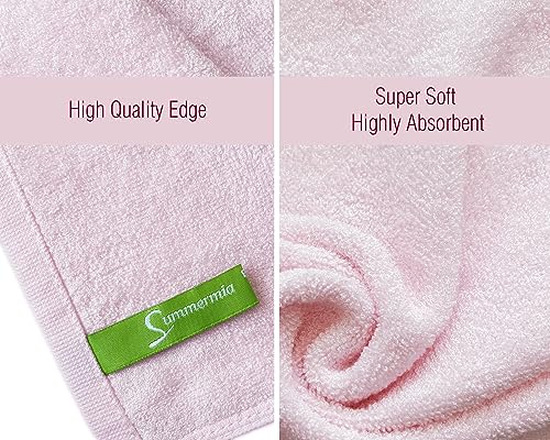 Washcloths 12 Pack 13" x 13" - Soft Wash Cloths for Your Face Towel, Wash Cloths for Your Body (White+Pink) - color: White+pink
