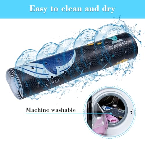 Secopad Bathtub Mat Non Slip, Cute Tub Mat, 40" x 16", Navy Sea Animals | Rectangular, Anti-Slip, Machine Washable, with Drain Holes and Suction Cups,For Bathtub and Shower Floor, for Toddler & Kids - color: Navy Sea Animals