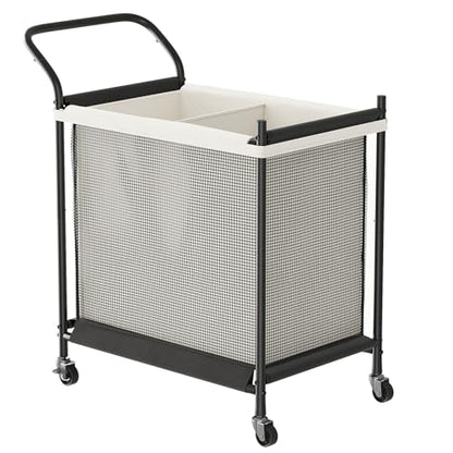 Laundry Hamper with Wheels - 2 Section Laundry Basket 120L, Removable Washable Bags, Height-Fitted Rolling Laundry Cart for Laundry Room & Bedroom - size: 120L(2-Section)