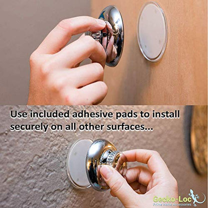 Gecko-Loc Heavy Duty Suction Cup Hooks Shower Accessory Stainless Steel - Black - color: Black