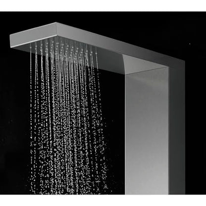 Blue Ocean 65” Stainless Steel SPS8852 Thermostatic Shower Panel Column System with Rainfall Shower Head, Body Nozzles, and Handheld Shower Head, Shower Tower - style: 65 inch Stainless Steel