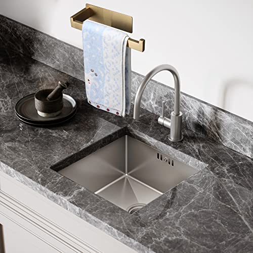 Hand Towel Holder, Strong Self Adhesive Hand Towel Ring, Thicken SUS304 Stainless Steel Hand Towel Bar/Rack, No Drilling Modern Hand Towel Hanger (Brushed Gold, 9 in) - color: Brushed Gold, size: 1 Pack 9 In