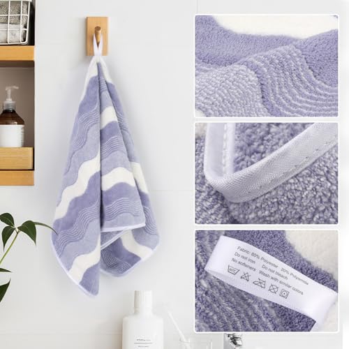 Microfiber Bathroom Hand Towels, 16 x 31 Inch, 3Pack | Ultra Soft, Makeup Remover Cloth, Face Cleansing Towel - color: Assort1x3