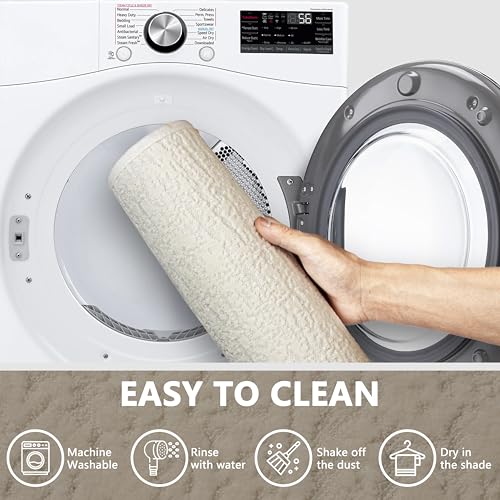 Bathroom Mat Quick Dry Low Profile Washable Bathroom Rugs | Non Slip Bath Rugs Ultra Thin Bath Mat Fit Under Door, Cream White, 17" × 32" - color: Cream, size: Medium(17"x 32")