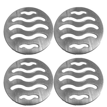NGe 4Pcs Silver Tone 304 Stainless Steel Round Floor Drain Cover Drain Protection Cover 3.5 Inch 5 Holes - size: Round 3.5 Inch