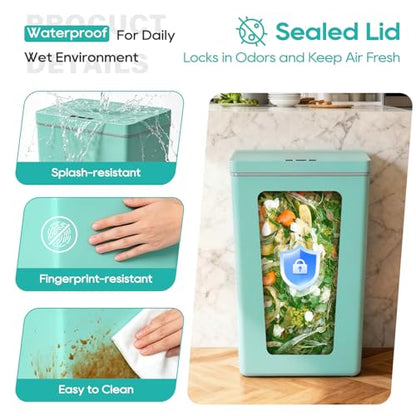 BestOffice 13 Gallon Trash Can Plastic Kitchen Trash Can Automatic Touch Free High-Capacity Garbage Can with Lid for Bedroom Bathroom Home Office 50 Liter Blue - color: Blue