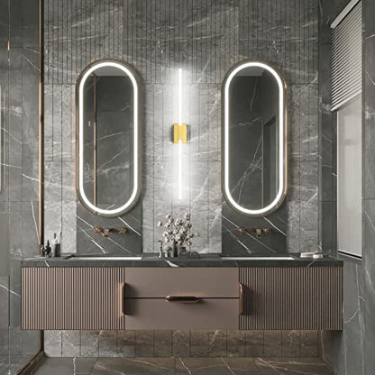 Ralbay 48inch Gold Bathroom Vanity Lights Bar 36W Modern LED Gold Vanity Light Fixtures Over Mirror(5500K White Light) - color: Gold, size: 48 inch