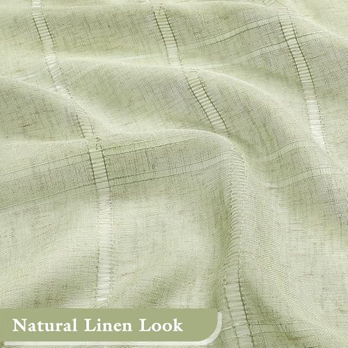 Linen Boho Farmhouse Shower Curtain Set with Tassel, Modern Bohemian French Country Chic Bathroom Shower Curtain Set with PEVA Liner, Cotton Luxury Fabric Shower Curtain,72x72 - Green - color: Green, size: 72"W x 72"L (Pack of 1)