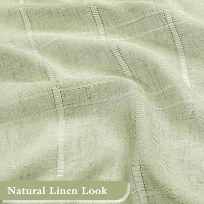 Linen Boho Farmhouse Shower Curtain Set with Tassel, Modern Bohemian French Country Chic Bathroom Shower Curtain Set with PEVA Liner, Cotton Luxury Fabric Shower Curtain,72x72 - Green - color: Green, size: 72"W x 72"L (Pack of 1)