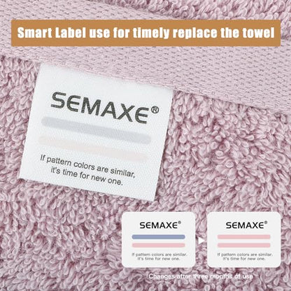 18-Piece Cotton Bath Towel Set with Hanging Loops for Bathroom, Purple | Stock-up towel set for family bathrooms, guest baths, multi-bath homes, and wash-day rotation, OEKO-TEX certified, easy care - color: A06: Purple