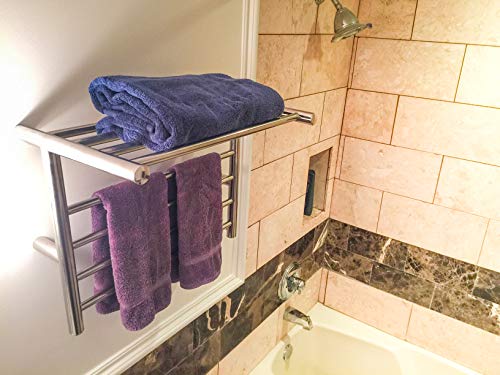 Amba RSH-P Radiant Shelf Hardwired Plug-in Combo 8 Bar Towel Warmer in Polished - color: Polished