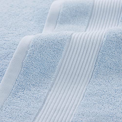 Arkwright Solid 6 Piece Bath Towel Set, 100% Cotton 600 GSM Soft Absorbent Bathroom Towels for Hotel, Spa or Vacation Rental, Misty Blue (2 Bath Towels, 2 Hand Towels, 2 Washcloths) - color: Misty Blue