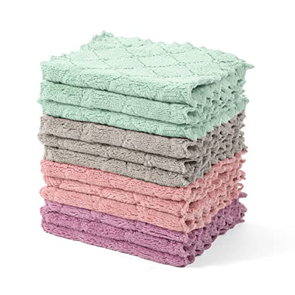 UMANI 12 Pack Microfiber Cleaning Cloths Reusable Textured Cleaning Rags | 10 x 6 Inch, Soft Absorbent Quick-Dry Cloths for Kitchen, Bathroom, Countertop and Household Cleaning - color: Multicolor