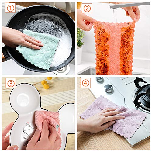 Hypermotion Microfiber Cleaning Cloth, Kitchen Towels, Double-Sided Microfiber Towel Lint Free Highly Absorbent Multi-Purpose Dust and Dirty Cleaning Supplies for Kitchen Car Cleaning. Pack of 12 - color: Green
