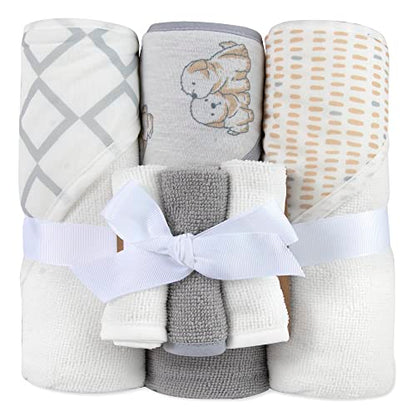Hooded Baby Bath Towel and Washcloth 6 Piece Set for Newborns Infants & Toddlers, Boys & Girls Baby Hooded Towels (Puppies & Patterns) - color: Puppies & Patterns