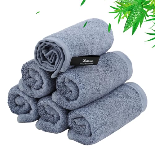Face Wash Cloths 6 Pack,Soft Makeup Remover Towels,10''x10'',Slate Blue | 100% Viscose,Gently Washing Face for Sensitive Skin,Breathable,Easy Rinsed,Quick Dry,Face Cleansing,Daily Skincare Routine - color: Slate Blue, size: 10x10 inch-6 Pack