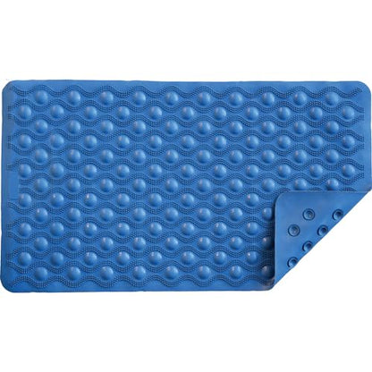 NOVA Non-Slip Bath Mat for Tub & Shower, 16” x 28” Anti-Skid Bathtub Mat with Secure Suction Cups, Bubble Texture Foot Massage, Anti-Fungal, Easy-Clean Bathroom Safety Mat, Blue "