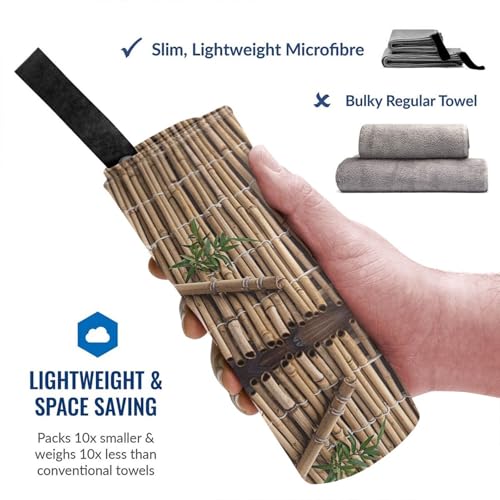 Large Bamboo Raft Bath Towel Super Absorbent Quick Dry Bathroom Towel Sand Free Microfiber Beach Towels for Bathroom, Gym, Spa and Hotel Towel 27.5"x55"