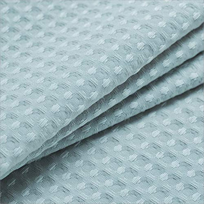 Barossa Design Waffle Weave Stall Shower Curtain Fabric 36 x 72 Inch, Blue | Hotel Luxury Spa, 230 GSM Thick Fabric, Water Repellent, Machine Washable, 36W x 72H for Bathroom Stall - color: Fog Blue, size: 36"W x 72"L (Pack of 1)