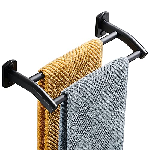 Black Double Towel Bar, Hand Towel Rack for Bathroom Wall Mounted Towel Hanger, Matte Black Bath Towel Rod,12 Inch - size: 12 Inch Double Bar
