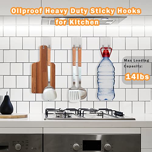 Adhesive Hooks, Stick on Stainless Steel Towel Robe Razor Wall Hooks for Bathroom Kitchen, Sticky Heavy Duty Durable Shower Hangers for Hanging Hat Coat Key 4-Pack (Silver) - color: Silver