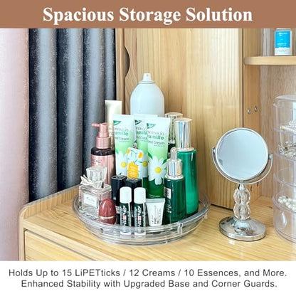 INCOSTAR 4 Pack Lazy Susan, 9 Inch Clear Turntable for Kitchen Cabinet | Rotating Spice Rack, Pantry Organizer and Storage, Bathroom Countertop Organizing for Makeup Vanity - size: 9.25 inch 4 Pack