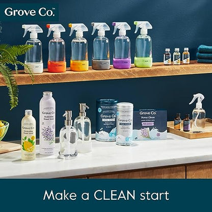 Grove Co. Gel Hand Soap Dispenser, 2 x 13.5 oz Glass Bottles | Glass bottles; Stainless-steel pumps; Reusable; Pair with Grove Co. Hand Soap; No Plastic Waste - size: 27 Ounce ( Pack of 2)