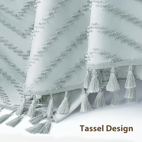 Fog Blue Hook Free Chevron Shower Curtain & Fabric Liner,72x99 | Less Time to install, 3 in 1 Fabric Shower Curtain and Liner Set with Magnets, Extra Long, Shower Curtains for Bathroom - color: Fog Blue, size: 72"W x 99"L (Pack of 1)