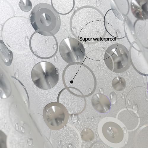 Plastic Shower Liner - Premium EVA Thickened Shower Curtain Liner with Rustproof Grommets and 3 Weighted Magnets, Waterproof Shower Curtain for Bathroom… (5G-Circular Pattern, 72”*72”) - color: 5g-circular Pattern, size: 72”*72”