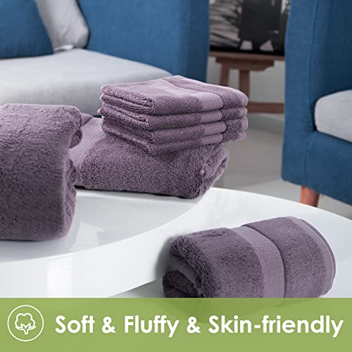 3PC Bathroom Towel Set for Face and Body, Sensitive Skin Lavender Purple Luxury Towels Set for Adult Students Kids Baby, Super Soft Highly Absorbent Towels Set for Bathroom 3 PC