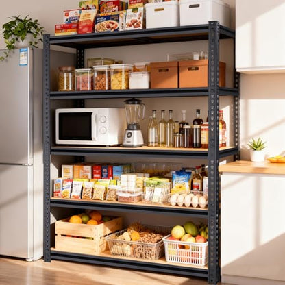Heavy Duty Garage Shelving,5-Tier Metal Storage Shelves,2400LBS Shelving Unit,Adjustable Shelving Rack, Standing Shelf Units for Garage Storage Warehouse,28''×12''×60'' - size: 28"x12"x60"
