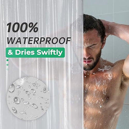 AmazerBath 54x72 Shower Curtain Stall, Plastic Small Shower Curtain Clear, Heavy Duty Thick PEVA, Stand Up Shower Stall Size with 2 Weighted Stones and 9 Grommets - color: 8g Clear, size: 54"W x 72"L (Pack of 1)