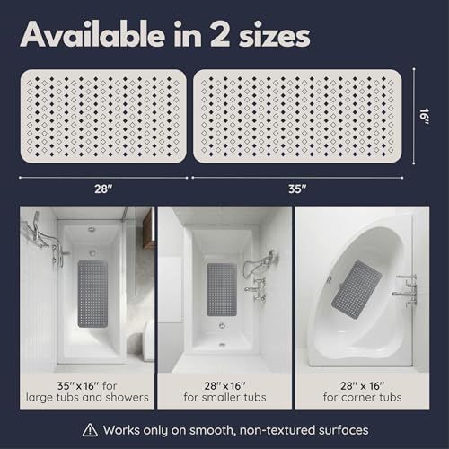 homerella Bathtub Mat Non Slip 28x16 Shower Mat Non Slip Anti Mold BPA Free - color: Clear, size: 27.6" x 15.7" (Rectangular)