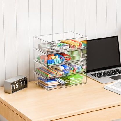 2 Pack Acrylic Drawer Organizer,12.2''W Clear Stackable Storage Drawers,Acrylic Boxes for Storage Makeup Palettes,Cosmetics,Pull Out Bathroom Storage Bins for Hair Products,Medicine Cabinet Organizer - style: 2 PACK 12.2'' Width