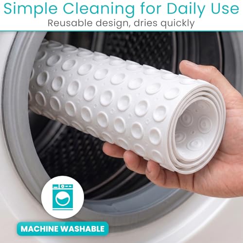 Vive Bathtub Mat for Bath & Shower Floors - Anti Non Slip Suction Rubber | Skid Pad for Tub, Bathroom, Elderly, Kids - Eco-Friendly, Resistant Strong, Textured Rectangle Grip - Machine Washable - color: Clear