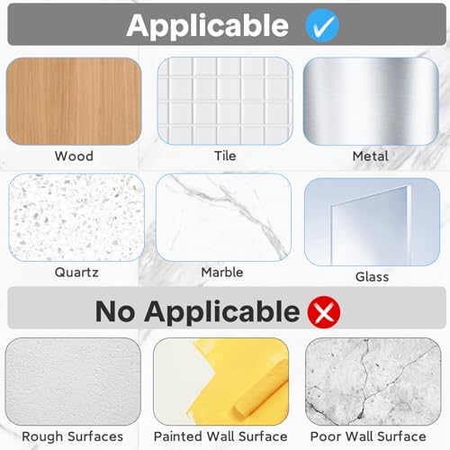 Shower Caddy Adhesive Replacement, Transparent Strong Adhesive Hooks, No Drilling, Waterproof, for Shower Caddy, Bathroom Storage Shelves and Kitchen Racks (Triple*6pcs + Single*4pcs) | No Drilling, Waterproof, for Shower Caddy, Bathroom Strong Storage Sh
