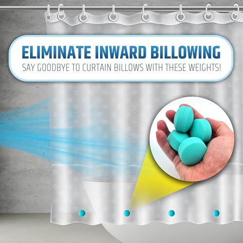 Powerful Anti-Billowing Magnetic Shower Curtain Weights for Splash-Free Bath Experience - 360° Silicone Wrapped - Will Never Rust - Heavy Magnets Prevent Curtain Liners from Blowing | 4 Pairs | Green - color: Green, size: 4 Standard Pairs