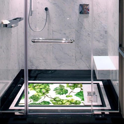 Bathtub Mats for Shower Tub, Watercolor Seamless Green Grapes Anti-Slip Bath Mats for Inside Tub, Bathroom Shower Mats with Drain Holes and Suction Cups - color: Multi 03