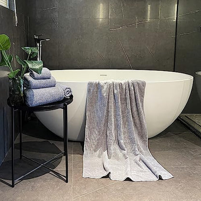 Oversized Bath Towels Extra Large 40x80 Inches Bath Sheets for Adults Super Soft Quick Dry Highly Absobent Microfiber Shower Towels (Grey,6 Piece)… - color: Grey 6 Piece, size: 6 Piece