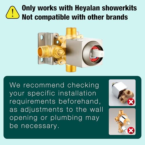 Heyalan 6 Inch Shower Set with Tub Spout and Valve,Brushed Nickel | 6-inch square rainfall head, tub spout with diverter, male-thread rough-in valve, single-handle control and wall-mount design - color: Brushed Nickel, size: 6 Inch Square Shower Head