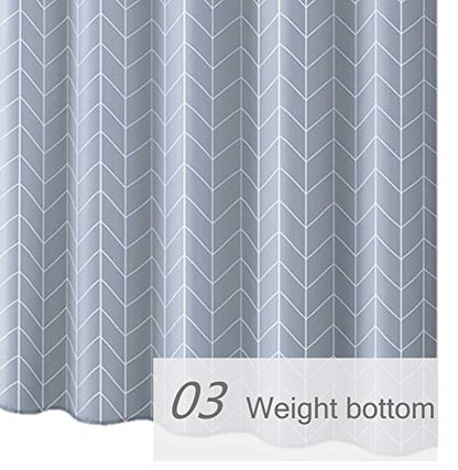Bathroom Shower Curtain or Liner Waterproof Fabric Washable Polyester (Hotel Quality Friendly Stripe Heavy Duty) with White Plastic Hooks - 72" x 72", Standard, Gray Arrow - color: Gray Arrow, size: 72"W x 72"L (Pack of 1)