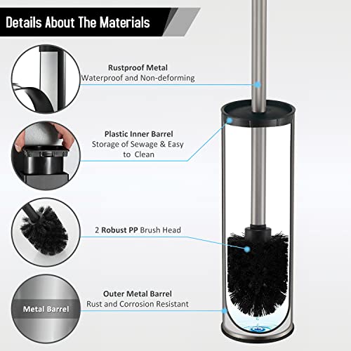 BGL Toilet Brush and Holder,Stainless Steel Toilet Brushes for Bathroom with Holder, Toilet Bowl Brush and HolderBrushed Nickel - color: Brushed Nickel