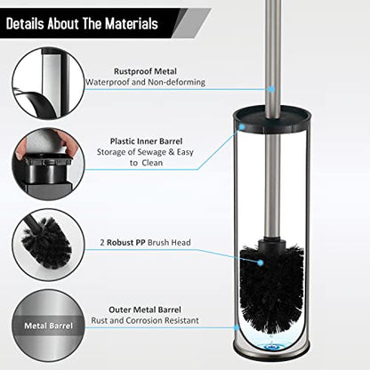 BGL Toilet Brush and Holder,Stainless Steel Toilet Brushes for Bathroom with Holder, Toilet Bowl Brush and HolderBrushed Nickel - color: Brushed Nickel