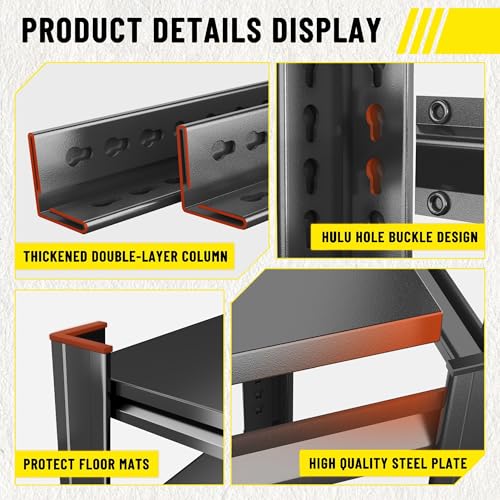 Over The Toilet Storage Shelf, Freestanding Metal Bathroom Shelf Organizer, Waterproof Rustproof Space Saver, Black，54.3''H×15.7''W×11.8''D - size: 54.3''H×15.7''W×11.8''D