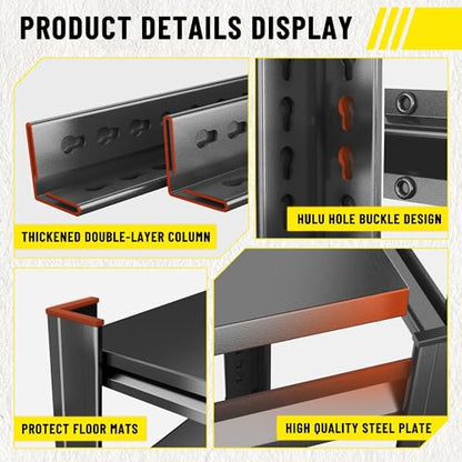 Over The Toilet Storage Shelf, Freestanding Metal Bathroom Shelf Organizer, Waterproof Rustproof Space Saver, Black，54.3''H×15.7''W×11.8''D - size: 54.3''H×15.7''W×11.8''D