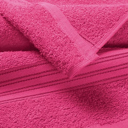 BOUTIQUO 6 Pack Cotton Towel Set, Contains 2 Bath Towels 28x55 inch, 2 Hand Towels 16x24 inch & 2 Wash Coths 12x12 inch, Ideal Everyday use, Ultra Soft Compact & Lightweight - Hot Pink - color: Hot Pink, size: 6 Pack Set